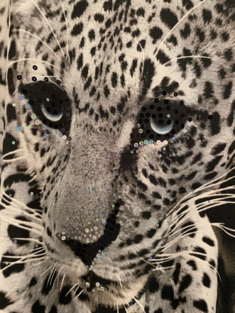 Damee, Inc. vintage sequined leopard top, L/Xl, worn once